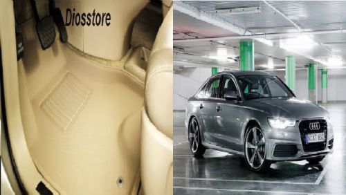 3D Car Foot Mats Beige Colour For Audi A6