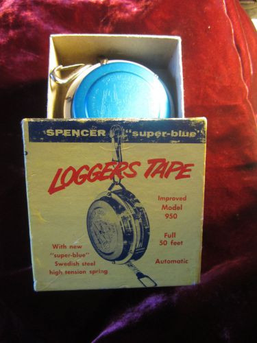 Vintage SPENCER &#034;Super-Blue&#034;  Model 950 LOGGERS TAPE  50&#039; &amp; BOX FREE SHIPPING US