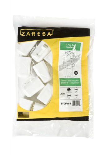 NEW Zareba ITCPW-Z T-Post Safety Cap and Insulator, White, 10 per Bag