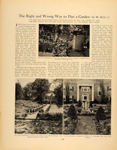 1910 Article Garden Planning Designs W. Miller Kneeland - ORIGINAL GM1