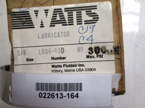 Watts Lubricator 3/8 L606-03B M9 300 max psi New old stock