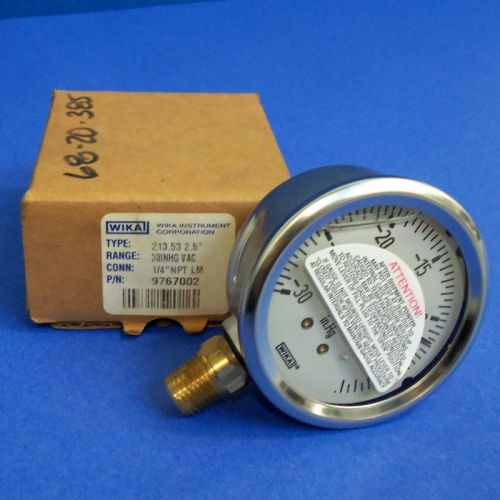 Wika 2-1/2&#034; type 213.53 1/4&#034; npt liquid filled pressure gauge, 9767002, nib for sale
