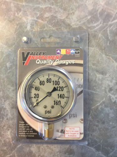 Valley instrument liquid-filled gauge, 0-160 psi for sale
