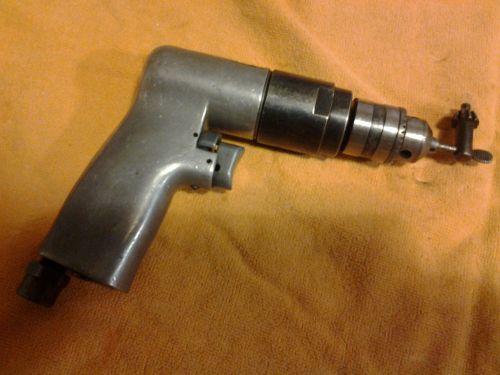REVERSABLE AIR DRILL WITH 3/8&#034; CHUCK AND KEY AIR TOOL USED WORKS GOOD PNEUMATIC