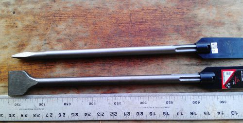 2 pcs long sds max moil point &amp; flat chisel 50mm; length 400mm. new for sale