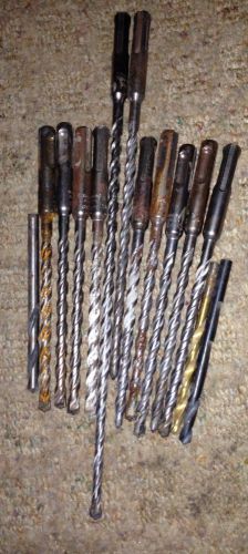 Lot of 14 Assorted Used Masonry 1/4&#034; Drill Bits (3 smaller)