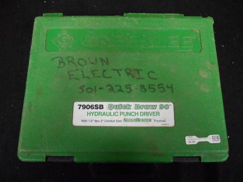 Greenlee Quick Draw Hydraulic punch driver 7906sb, with 1/2&#034;-2&#034; conduits