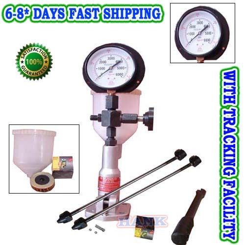 Diesel injector nozzle tester pop pressure tester dual scale bar / psi gauge ~. for sale