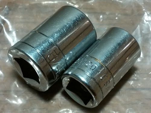 2 SK Tools 1/2&#034; Drive 12 Point SAE Standard Sockets 40124 40120