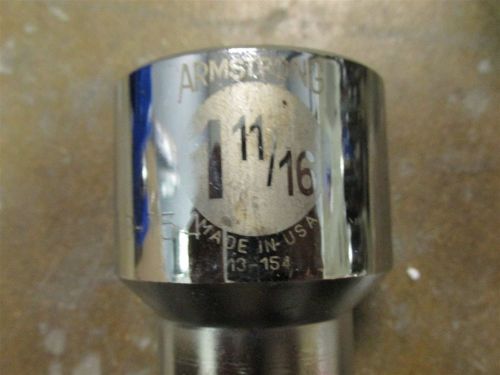 Armstrong 13-154 Chrome 1-11/16&#034; Standard Socket 12 Point 3/4&#034; Drive Made in USA