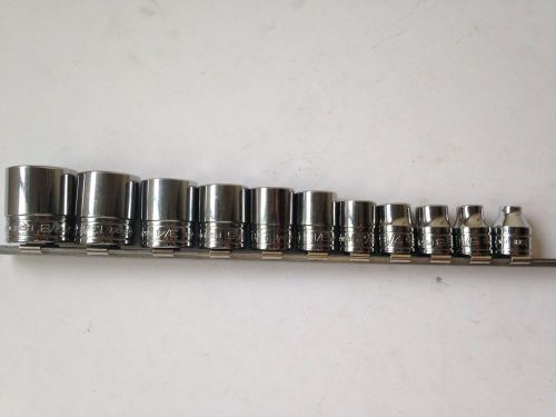 Snap on 11 pcs sae shallow sockets set 3/8 drive , 6 point , 211fsy for sale