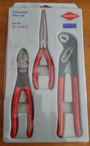 Knipex 3 pc. pliers set kn 00 20 08 us1 for sale