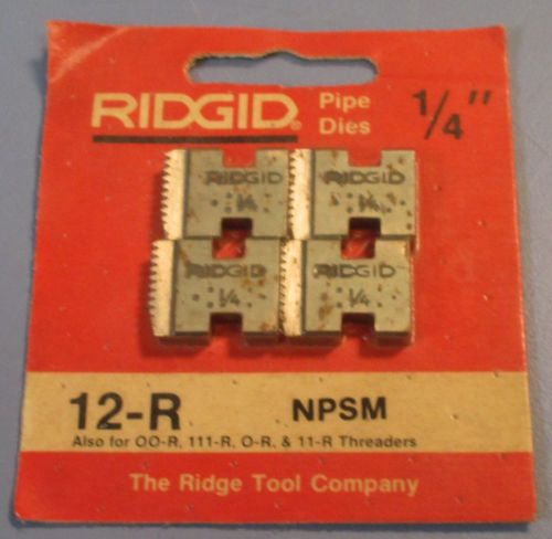 Ridgid pipe dies 1/4&#034; 12-r npsm replacement dies nos for sale