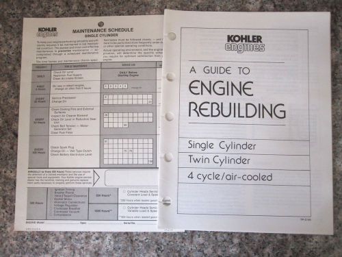 Kohler Engines Owner&#039;s Guide to Engine Rebuilding Maintenance Schedule