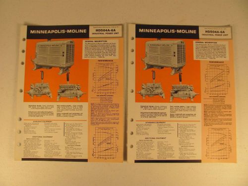 Minneapolis Moline HD504A-6A Industrial Power Unit Specifications Bulletins P121
