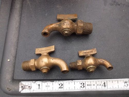 3 vintage lunkenheimer brass bib drain&#039;s hitmiss steam engine? free shipping for sale