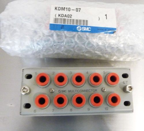 SMC Pneumatic 10 Port 1/4&#034; Multiconnector KDM10-07 (KDA02)