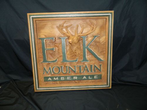Elk Mountain Amber Ale Distillery Bar Sign Wall Plaque Large 3-D design. Q661