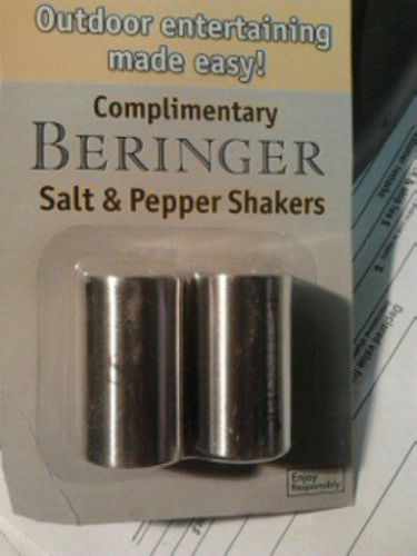 24 New Beringer Stainless Salt &amp; Pepper Shakers,Cute,Compact,Collectable,Classy