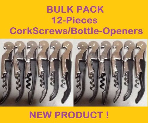 Cork-screw / bottle openers 12 - pack for sale