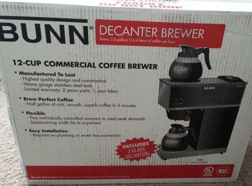 BUNN VPR 2 BURNER COFFEE BREWER *BRAND NEW* IN FACTORY BOX  33200.0001