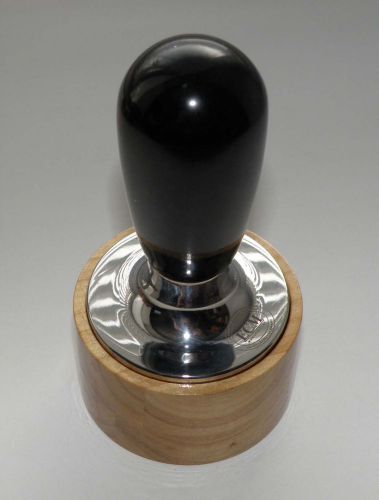 Barista professional 58mm choke cherry wood coffee tamper stamper holder seat