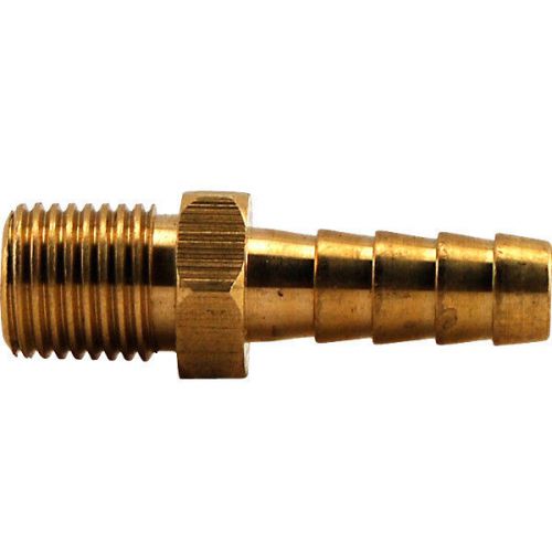 Brass inlet nipple 1/4&#034; mpt thread x 5/16&#034; hose barb - draft beer regulator bar for sale