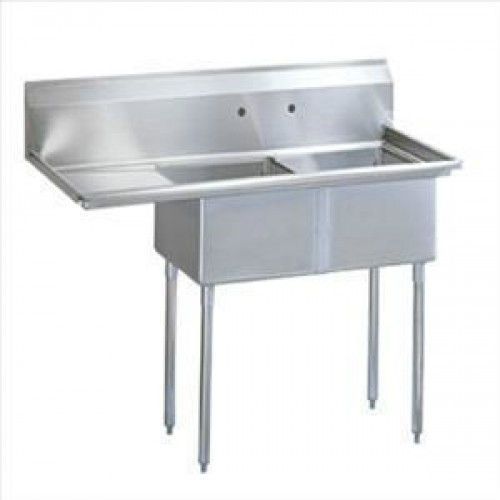 PATRIOT 2 COMPARTMENT S/S SINK W/18&#034; DRAINBOARD ON LEFT