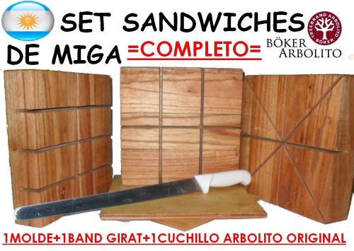 Set sandwich miga argentino maker cuchillo knife sanguche jamon jam queso chesse for sale