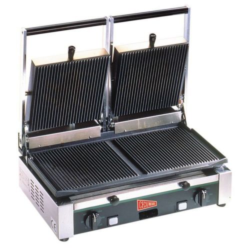 Cecilware heavy duty double panini sandwich grill w/ flat surface 240v nsf tsg2f for sale