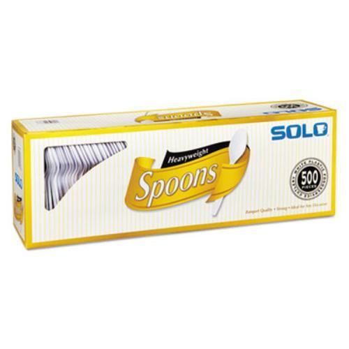 Solo Cup Company 827272 Heavyweight Plastic Cutlery, Spoons, White, 6 In,