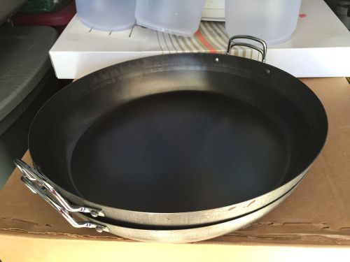 (2) 14.12-Inch x 2.5-Inch Black Steel Paella Pan