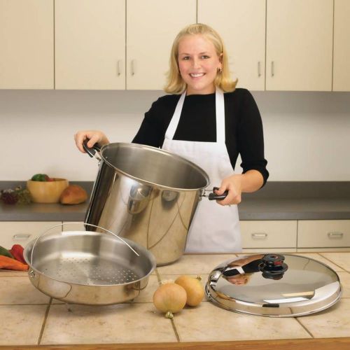 Precise heattm 30qt 12-element waterless stockpot with steamer basket $499.00 for sale