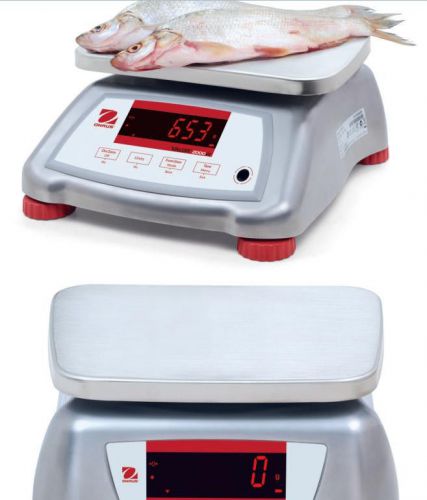 Ohaus Valor 2000 V22XWE6T Washdown Stainless Steel Portable Scale,15X0.002lb,New