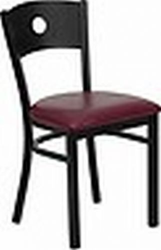 New metal designer restaurant chairs w burgundy vinyl seat** lot of 20 chairs** for sale