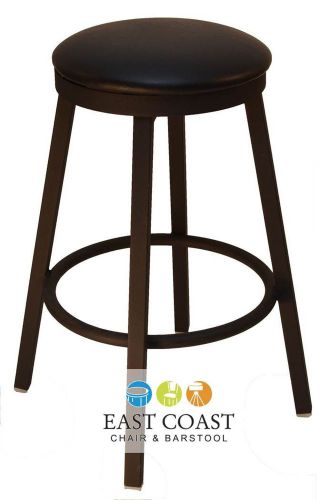 New steel city backless swivel bar stool with black base &amp; black seat for sale