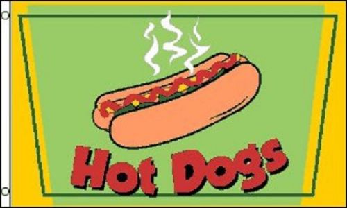 Hot dogs flag restaurant advertising banner food stand pennant dog tent sign 3x5 for sale