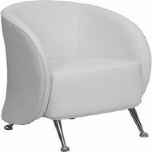 Flash Furniture ZB-JET-855-WH-GG HERCULES Jet Series White Leather Reception Cha