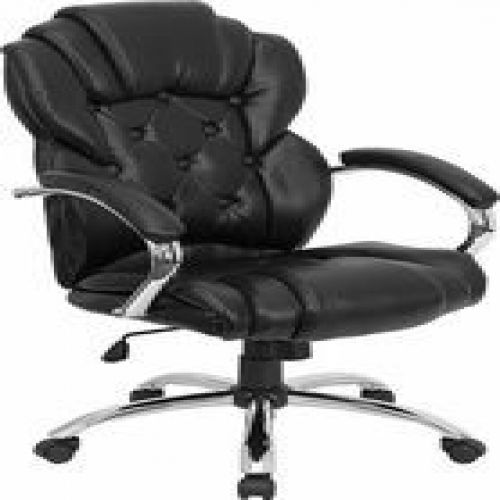 Flash furniture go-908a-bk-gg high back transitional style black leather executi for sale
