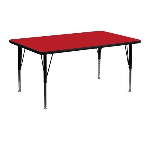 Flash Furniture XU-A2448-REC-RED-H-P-GG 24&#034; x 48&#034; Rectangular Activity Table, Hi