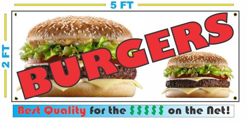 Full Color BURGERS All Weather Banner Sign Hamburgers Cheeseburgers Fries Steaks