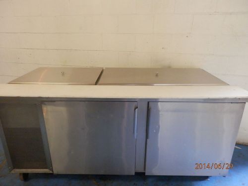 72&#034; RANDELL COLD SANDWICH PREP REFRIGERATOR WITH PANS