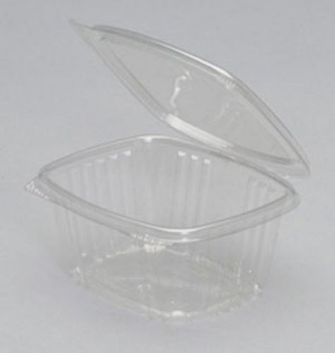 16oz. Clear Hinged Flat Lid Deli Container 200ct Genpak AD16 disposable plastic
