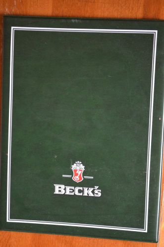 8 Becks beer menu folder 6 page wine list