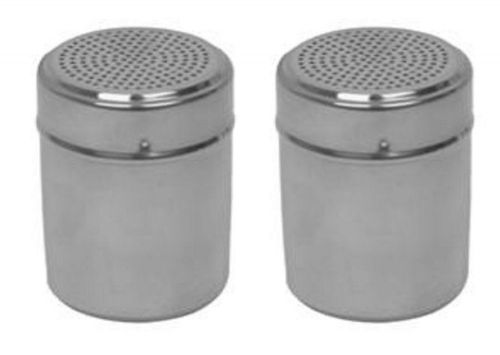 2 Pieces Stainless Steel Salt Pepper Dredge Shakers No Handle NEW