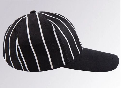 NEW CHEF WORKS COOL VENT COLLECTION BLACK STRIPE BASEBALL CAP HAT