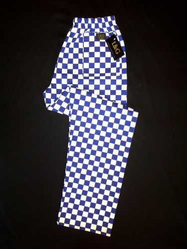 Blue check chef pants (trousers) l&amp;g london uniforms for sale