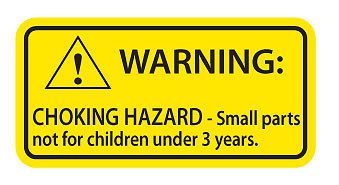Warning Choking Hazard Toy Vending Machine Decals Stickers Qty - 10