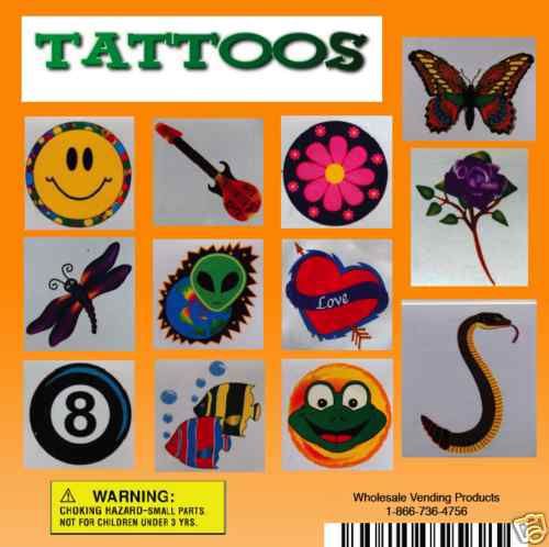 250 Tattoos In 2&#034; Vending Capsules WHOLESALE PRICING!