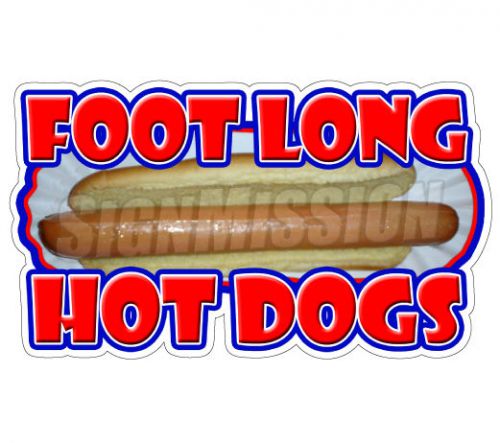 20&#034; FOOT LONG HOT DOGS Decal footlong dog sign cart trailer stand sticker